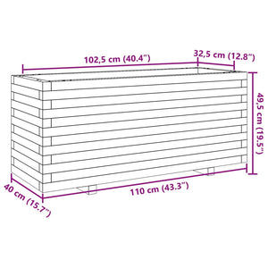 Ζαρντινιέρα Καφέ Κεριού 110x40x49,5 εκ. από Μασίφ Ξύλο Πεύκου