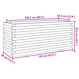 Ζαρντινιέρα Κήπου 110x40x49,5εκ. από Μασίφ Ξύλο Ψευδοτσούγκας