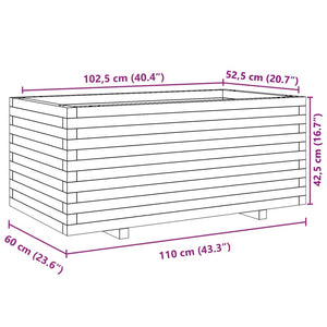 Ζαρντινιέρα Κήπου 110x60x49,5 εκ. από Μασίφ Ξύλο Ψευδοτσούγκας
