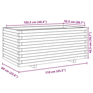 Ζαρντινιέρα Κήπου 110x60x49,5 εκ. από Εμποτισμένο Ξύλο Πεύκου