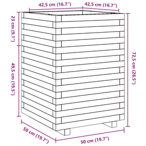 Ζαρντινιέρα Λευκή. 50x50x72,5 εκ από Μασίφ Ξύλο Πεύκου