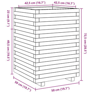 Ζαρντινιέρα Καφέ Κεριού 50x50x72,5 εκ. από Μασίφ Ξύλο Πεύκου