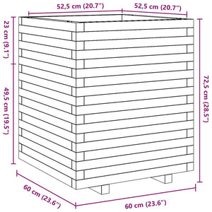 Ζαρντινιέρα Κήπου Λευκή 60x60x72,5 εκ. από Μασίφ Ξύλο Πεύκου
