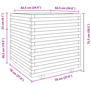 Ζαρντινιέρα Καφέ Κεριού 70x70x72,5 εκ. από Μασίφ Ξύλο Πεύκου