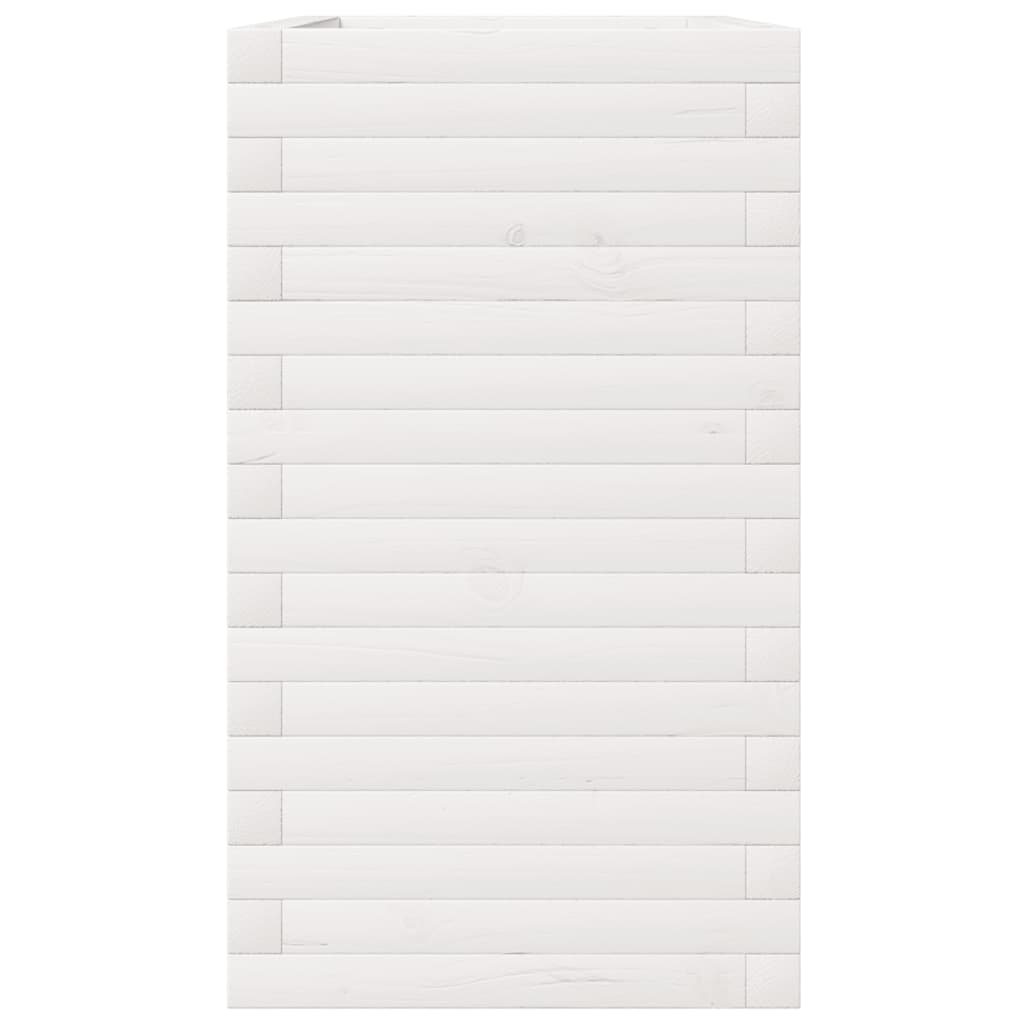 Ζαρντινιέρα Κήπου Λευκή 90x40x72,5 εκ. από Μασίφ Ξύλο Πεύκου