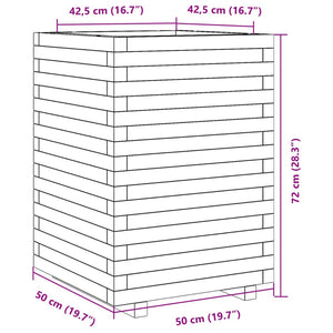 Ζαρντινιέρα Κήπου Λευκή 50x50x72 εκ. από Μασίφ Ξύλο Πεύκου