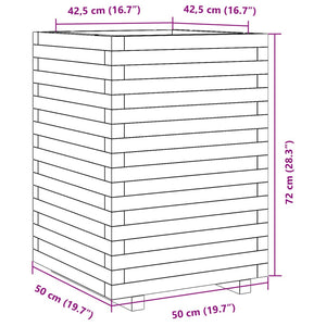 Ζαρντινιέρα Καφέ Κεριού 50x50x72 εκ. από Μασίφ Ξύλο Πεύκου