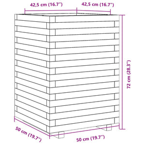 Ζαρντινιέρα Κήπου 50x50x72 εκ. από Μασίφ Ξύλο Ψευδοτσούγκας