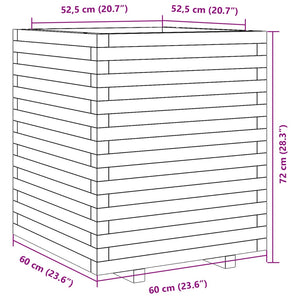Ζαρντινιέρα Καφέ Κεριού 60x60x72 εκ. από Μασίφ Ξύλο Πεύκου