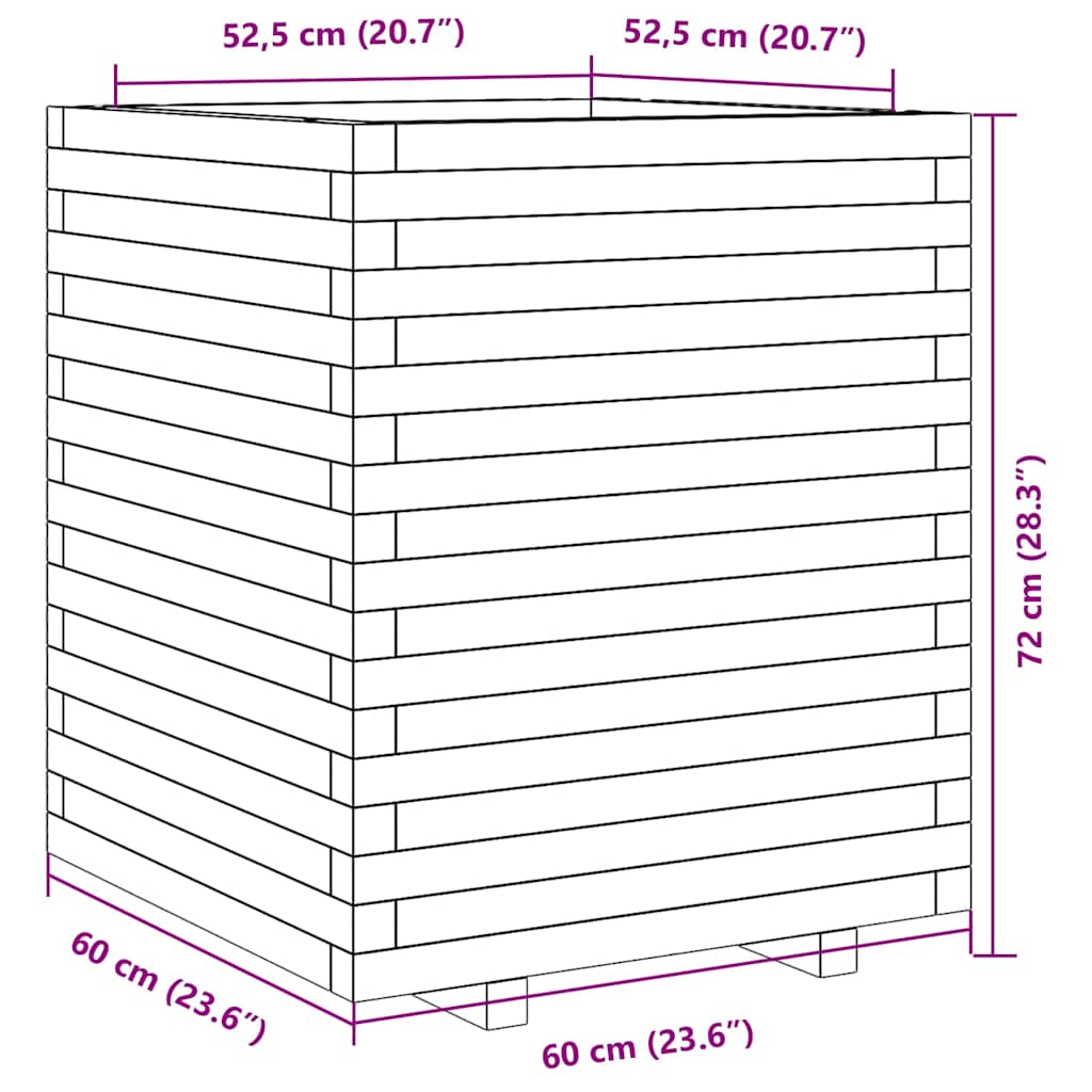 Ζαρντινιέρα 60x60x72 εκ. από Εμποτισμένο Ξύλο Πεύκου