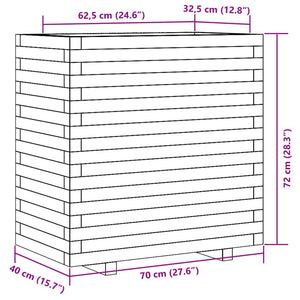 Ζαρντινιέρα Λευκή 70x40x72εκ. από Μασίφ Ξύλο Πεύκου
