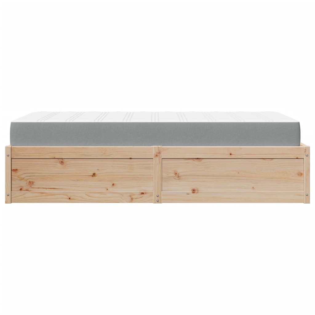 Κρεβάτι με Στρώμα 90x200 εκ Μασίφ Ξύλο Πεύκου - Pakobazaar