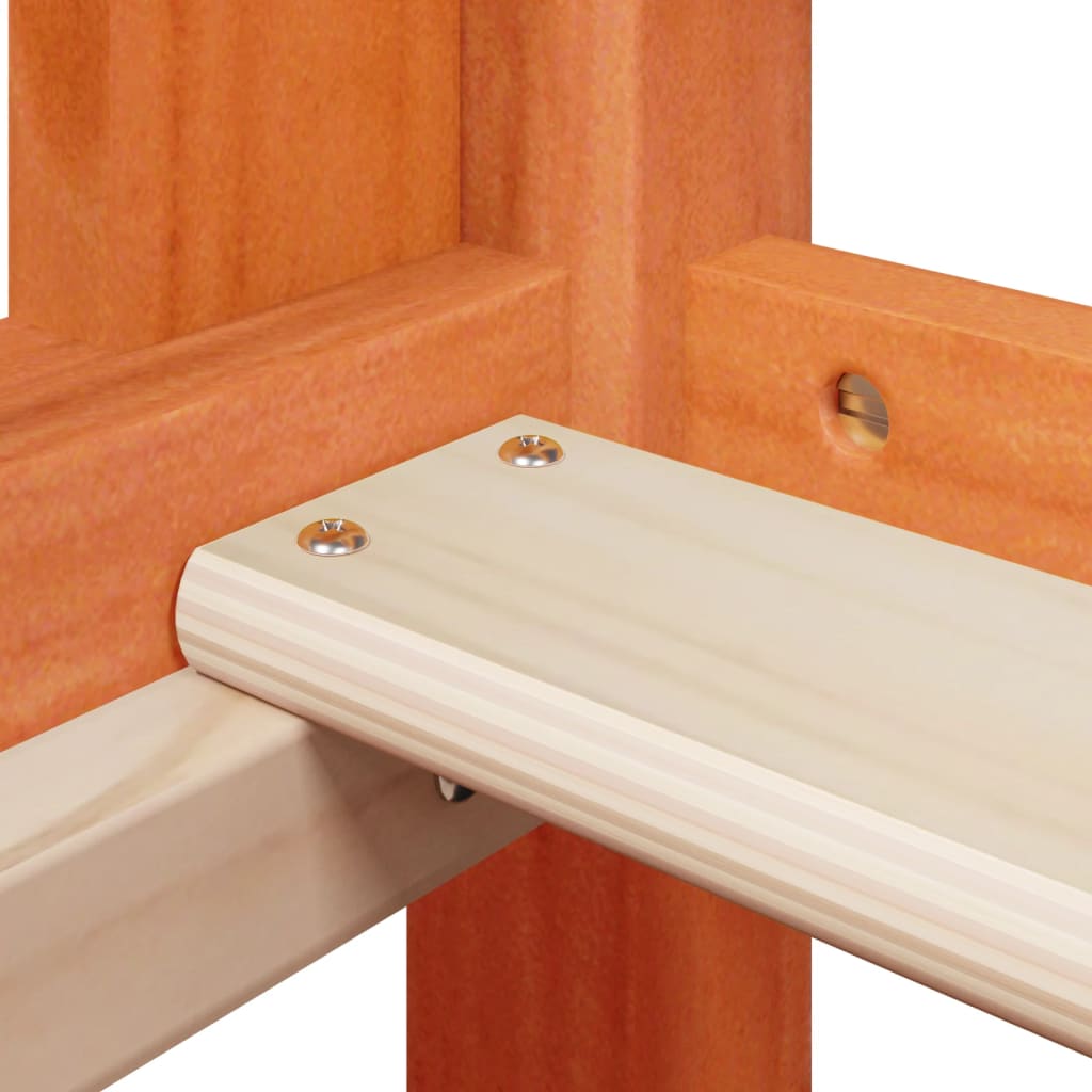 Κουκέτα με Οροφή Καφέ Κεριού 80x200 εκ. από Μασίφ Ξύλο Πεύκου