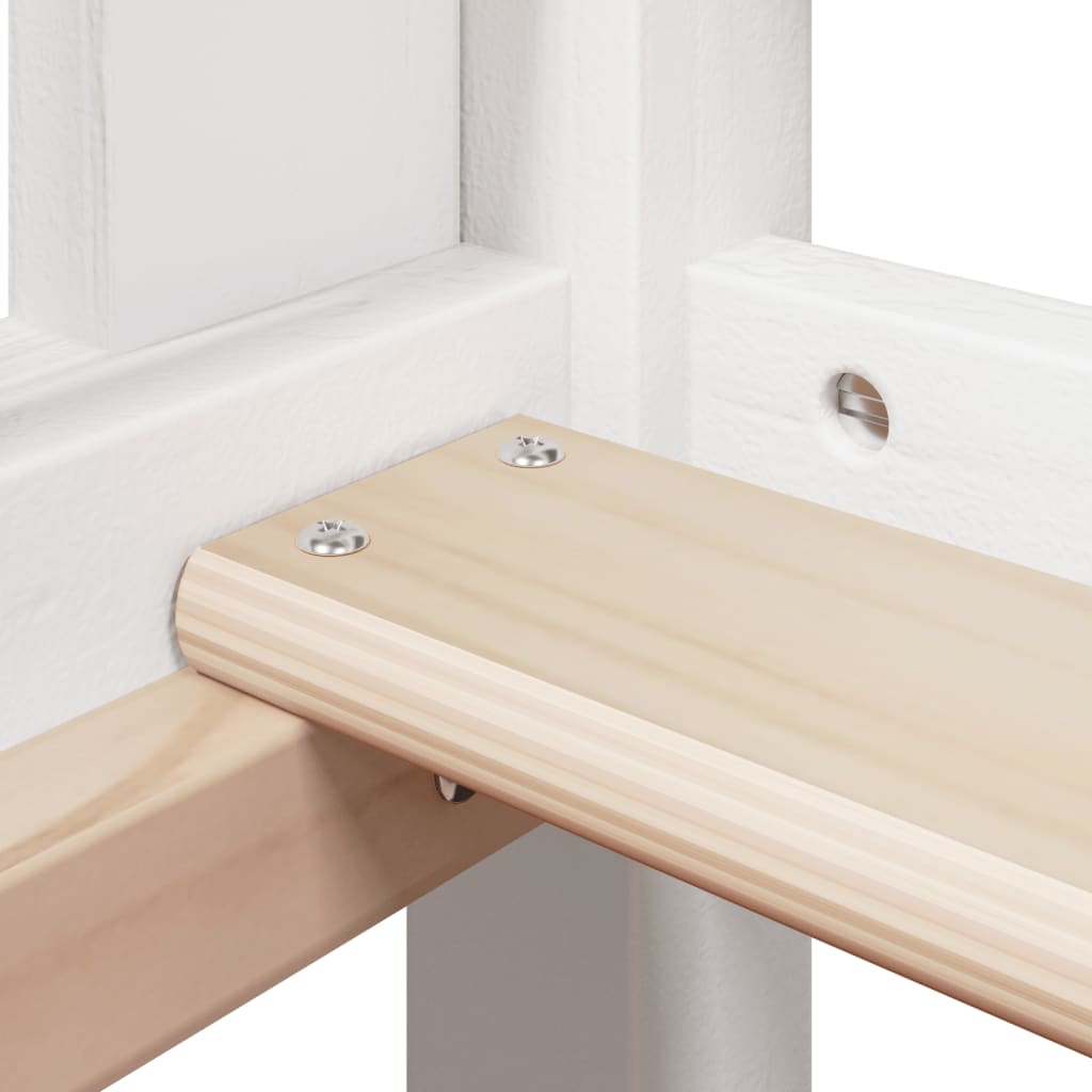 Κουκέτα με Οροφή Λευκό 90x190 εκ. από Μασίφ Ξύλο Πεύκου - Pakobazaar