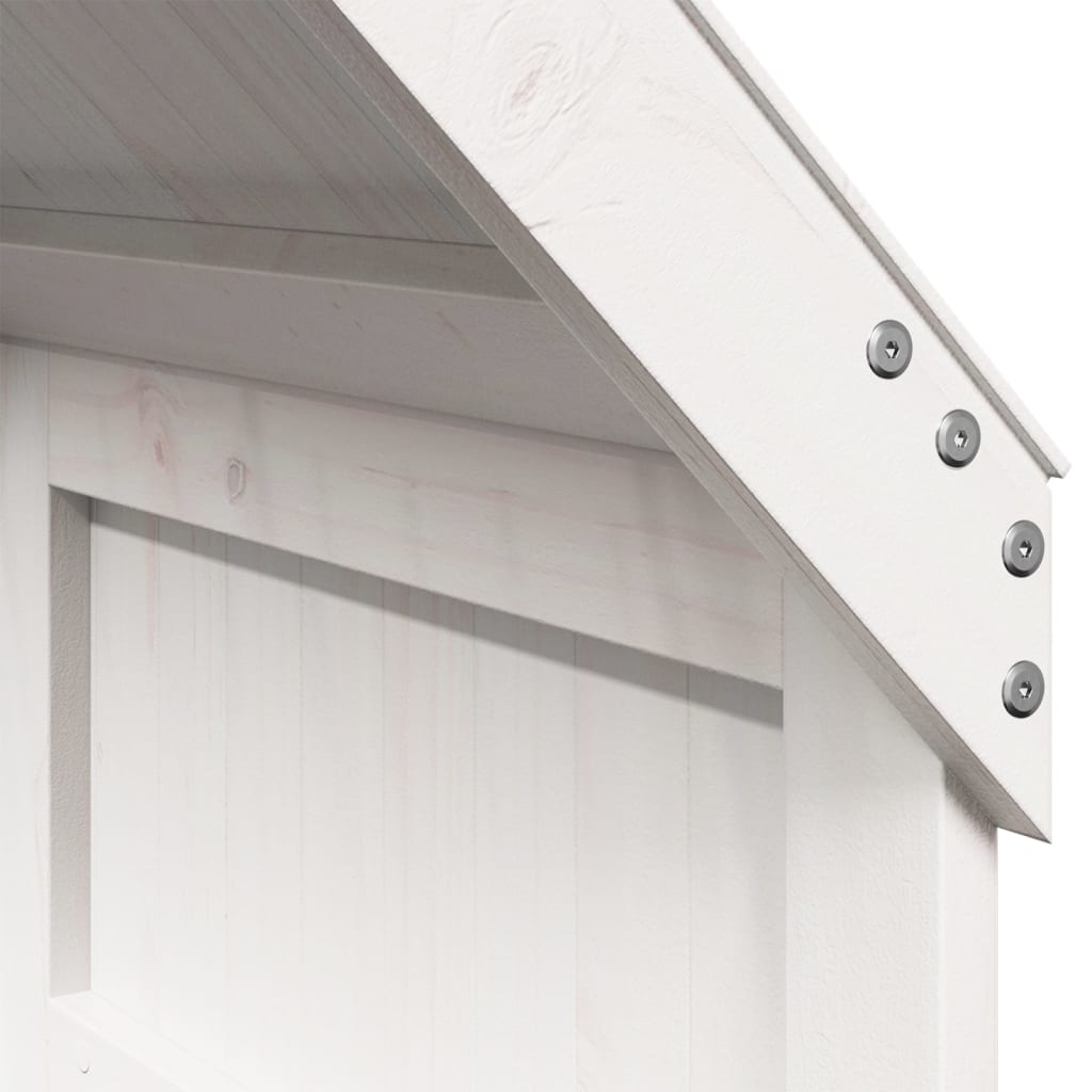 Κουκέτα με Οροφή Λευκό 90x190 εκ. από Μασίφ Ξύλο Πεύκου - Pakobazaar