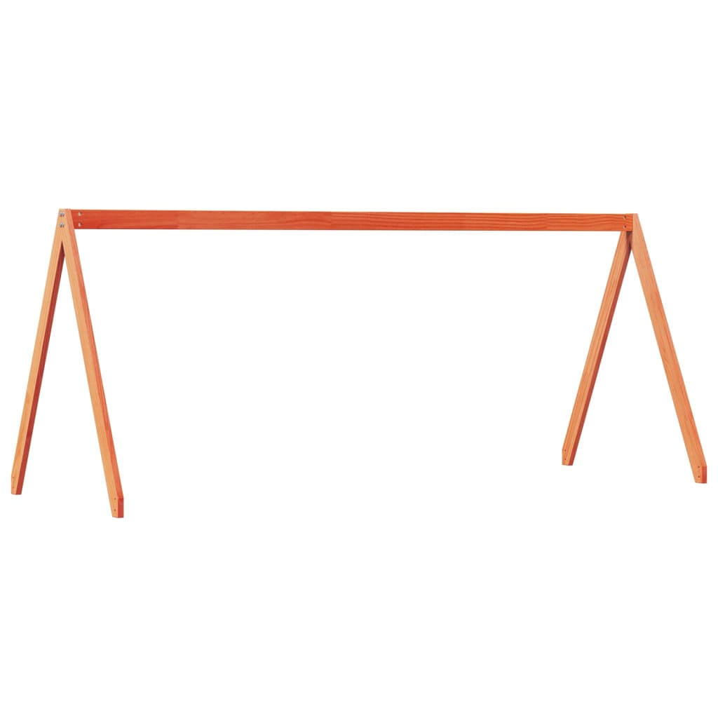 Κουκέτα με Οροφή Καφέ Κεριού 90x190 εκ. από Μασίφ Ξύλο Πεύκου