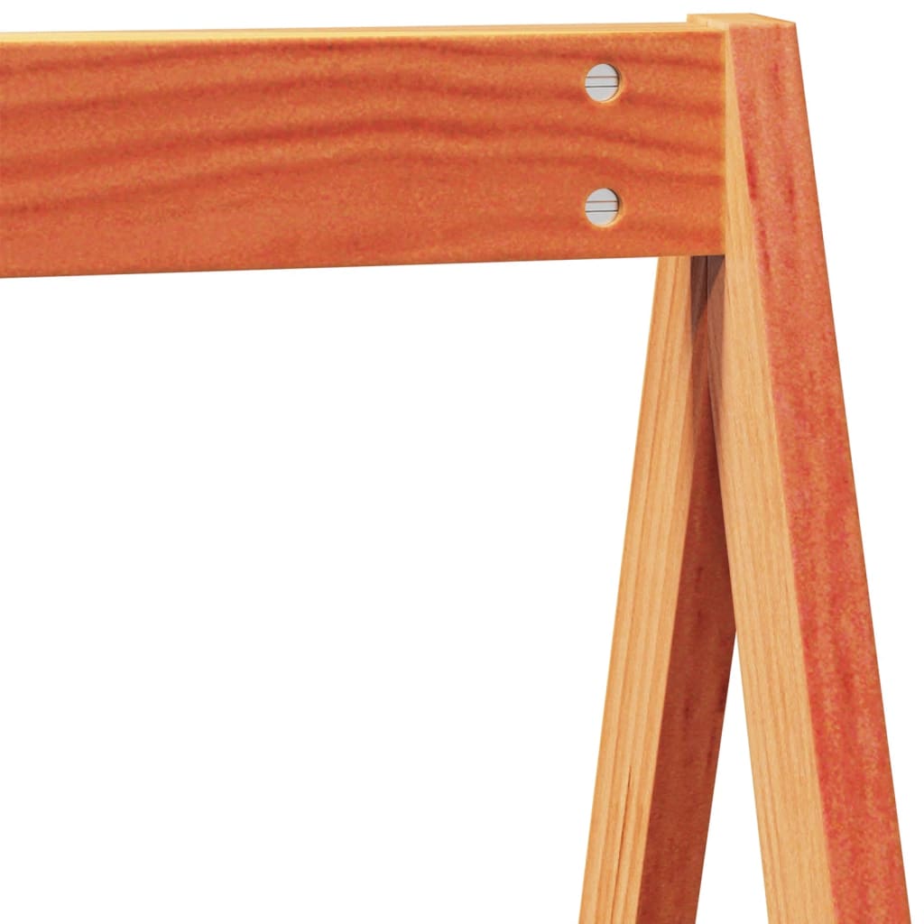 Κουκέτα με Οροφή Καφέ Κεριού 90x190 εκ. από Μασίφ Ξύλο Πεύκου