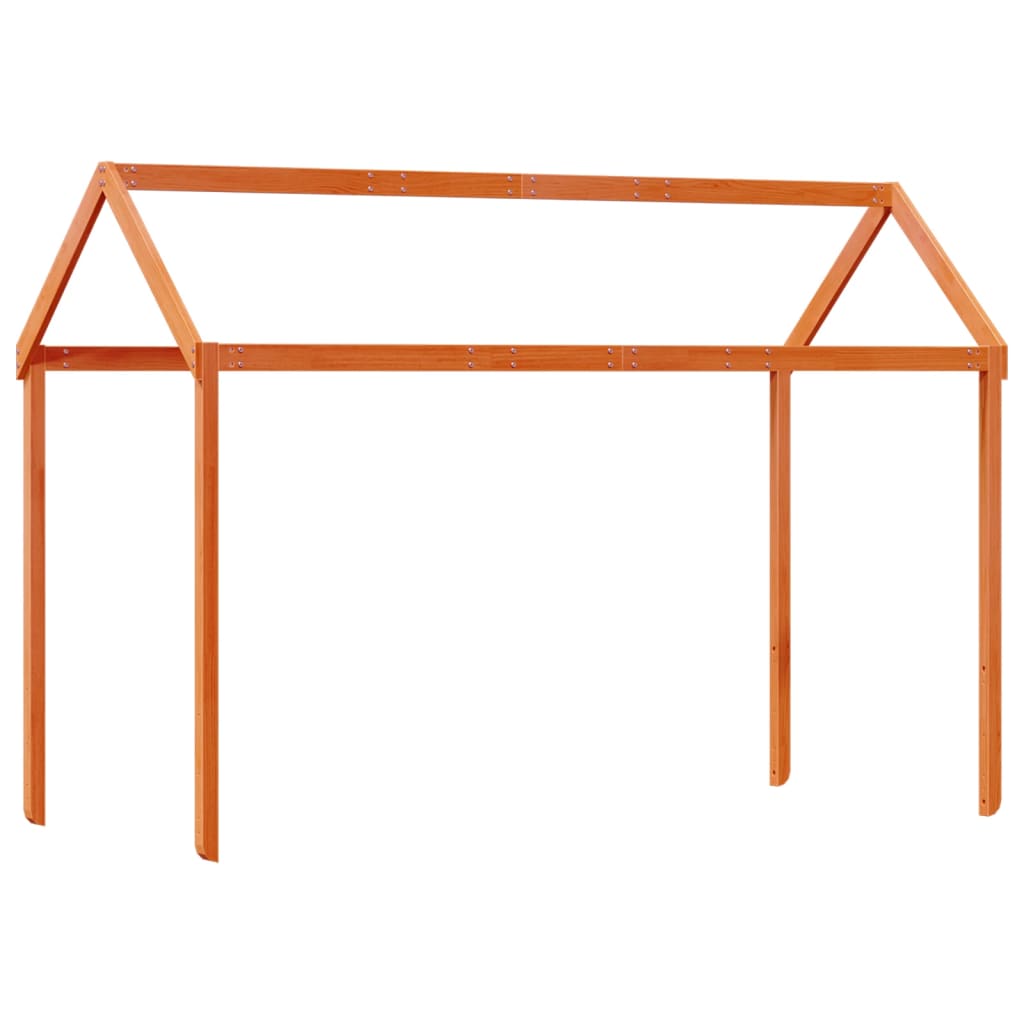 Κουκέτα με Οροφή Καφέ Κεριού 75x190 εκ. από Μασίφ Ξύλο Πεύκου