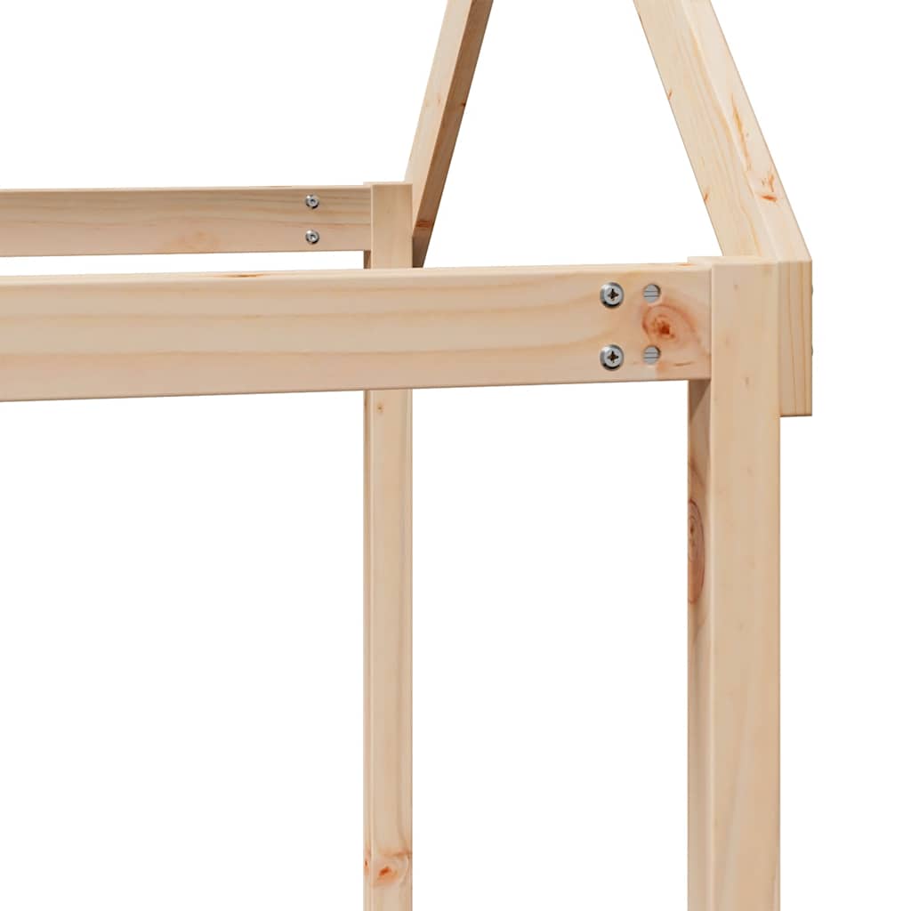 Κρεβάτι Υπερυψωμένο με Οροφή 80x200 εκ. από Μασίφ Ξύλο Πεύκου