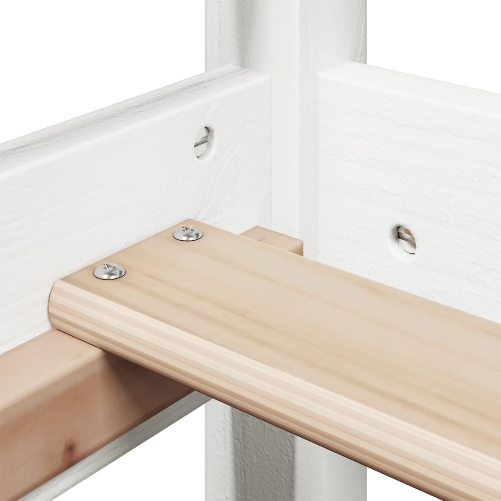 Πλαίσιο Κρεβατιού με Οροφή Λευκό 100x200 εκ. Μασίφ Ξύλο Πεύκου