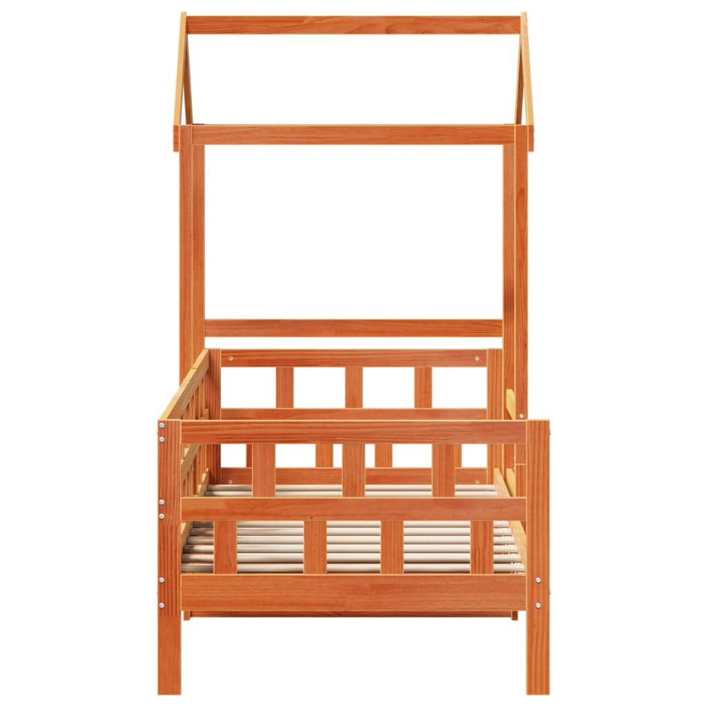 Καναπές Κρεβάτι με Οροφή Καφέ Κεριού 90x200εκ Μασίφ Ξύλο Πεύκου