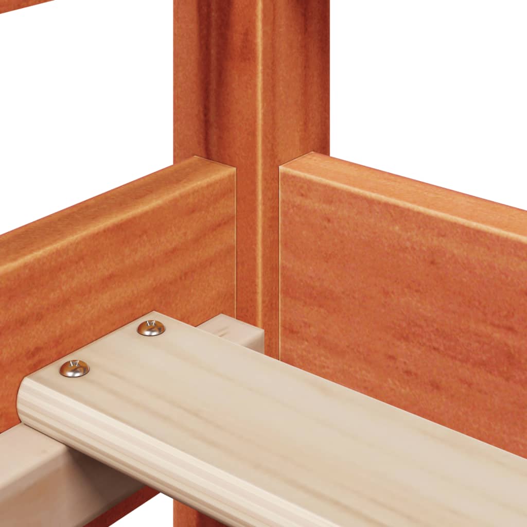 Καναπές Κρεβάτι με Οροφή Καφέ Κεριού 90x200εκ Μασίφ Ξύλο Πεύκου