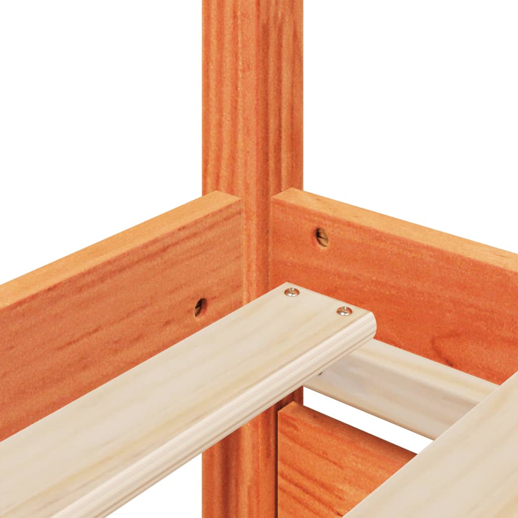 Σκελετός Κρεβατιού Χωρίς Στρώμα Καφέ 140x200 Μασίφ Ξύλο Πεύκου