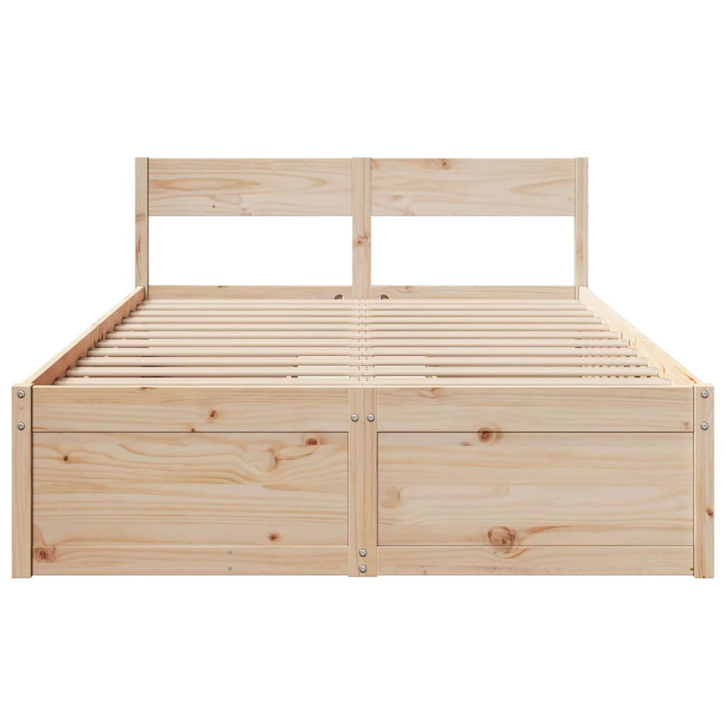 Σκελετός Κρεβατιού Χωρίς Στρώμα 140x190 εκ Μασίφ Ξύλο Πεύκου