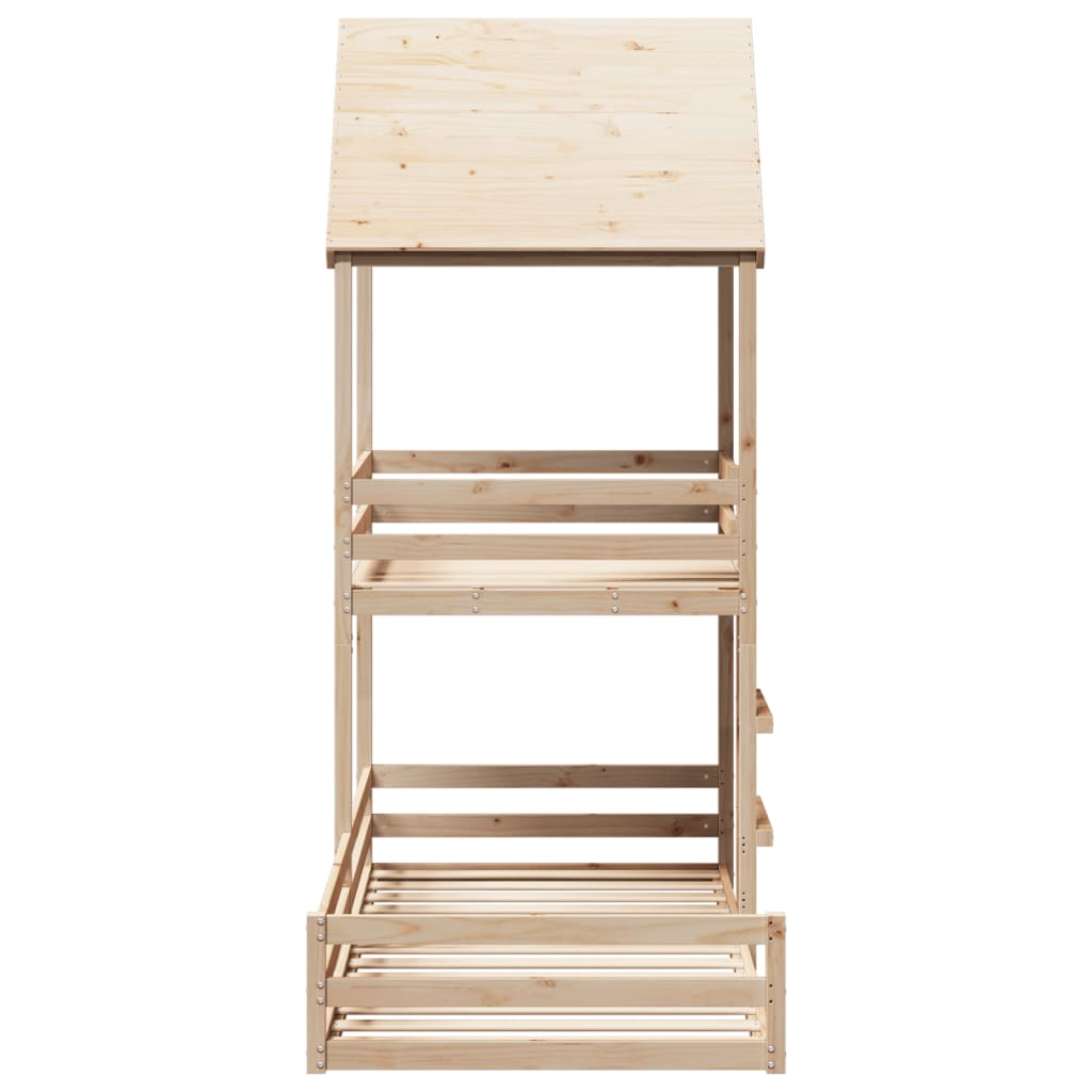 Κουκέτα με Οροφή 90x190 εκ. από Μασίφ Ξύλο Πεύκου