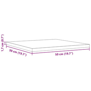 Επιφάνεια Τραπεζιού Τετράγωνη 50x50x1,7 εκ. Μασίφ Ξύλο Πεύκου