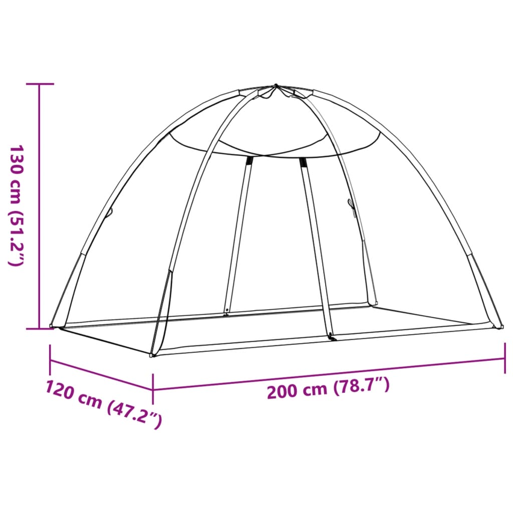 Κουνουπιέρα Mongolia με Πόρτες 200Δίχτυ Μαύρη 200x120x130εκ. - Pakobazaar