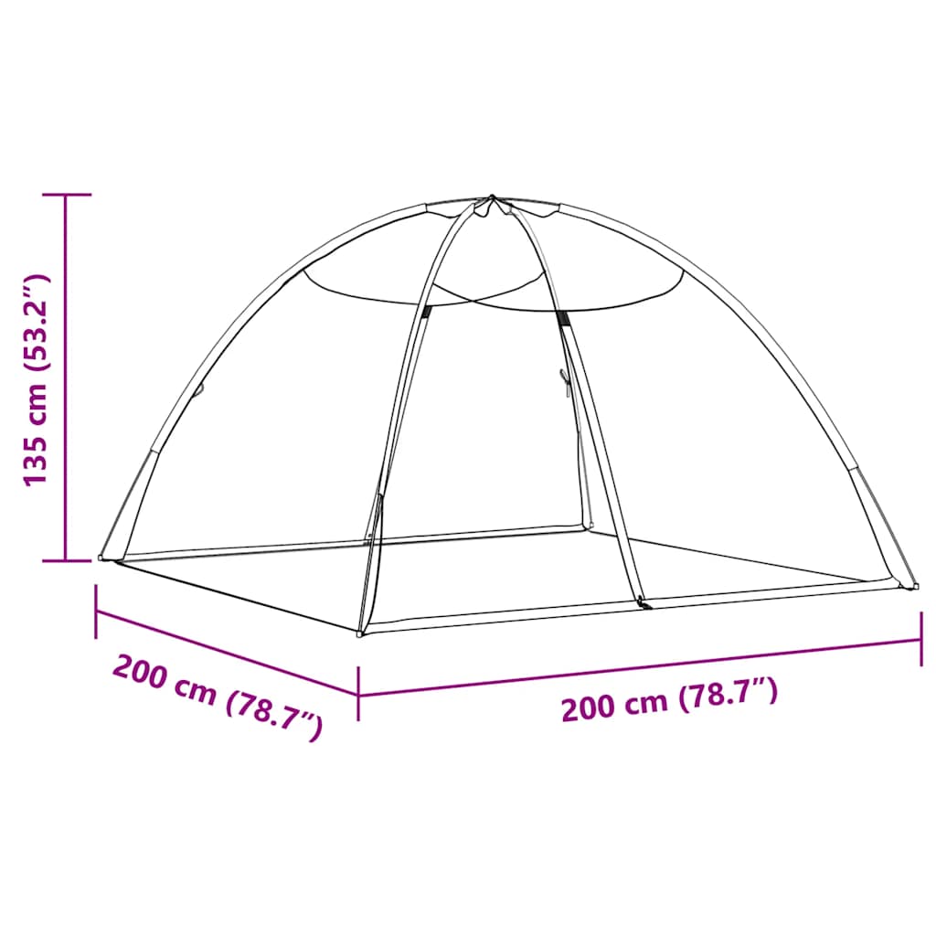 Κουνουπιέρα Mongolia με Πόρτες 200Δίχτυ Μαύρη 200x200x135 εκ.