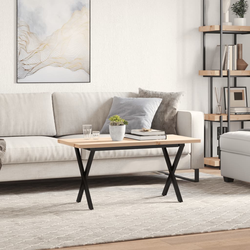 Τραπεζάκι Σαλονιού Πλαίσιο X Μασίφ Πεύκο/Ατσάλι - Pakobazaar