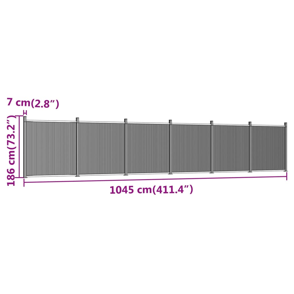 Πάνελ Περίφραξης Γκρι 1045 x 186 εκ. από WPC