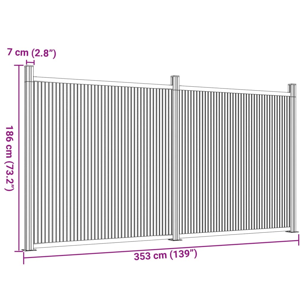 Πάνελ Περίφραξης Καφέ 353 x 186 εκ. από WPC - Pakobazaar