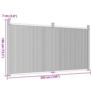 Πάνελ Περίφραξης Καφέ 353 x 186 εκ. από WPC - Pakobazaar