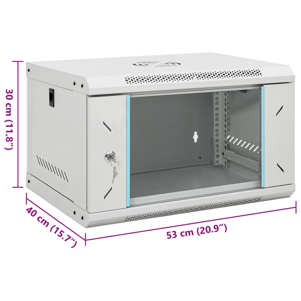 Ντουλάπι Δικτύου Επιτοίχιο 6U 19" IP20 53x40x30 εκ. - PAKOBAZAAR