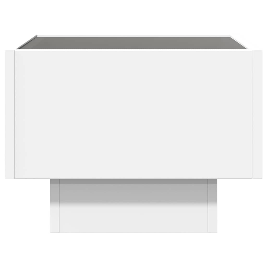 Τραπέζι Βοηθητικό με LED Λευκό 40x40x30 εκ. Επεξεργασμένο Ξύλο - Pakobazaar