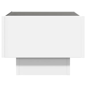 Τραπέζι Βοηθητικό με LED Λευκό 40x40x30 εκ. Επεξεργασμένο Ξύλο - Pakobazaar