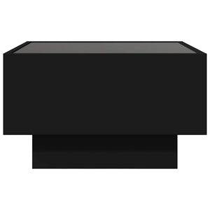Τραπεζάκι Σαλονιού με LED Μαύρο 50x50x30 εκ. Επεξεργασμένο Ξύλο