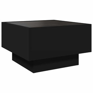 Τραπεζάκι Σαλονιού με LED Μαύρο 50x50x30 εκ. Επεξεργασμένο Ξύλο