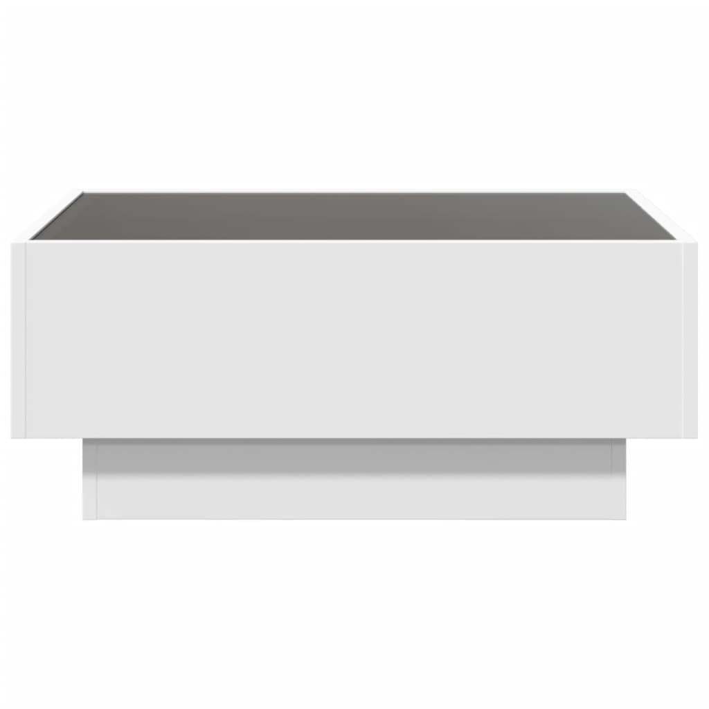 Τραπεζάκι Σαλονιού με LED Λευκό 70x50x30 εκ. Επεξεργασμένο Ξύλο - Pakobazaar