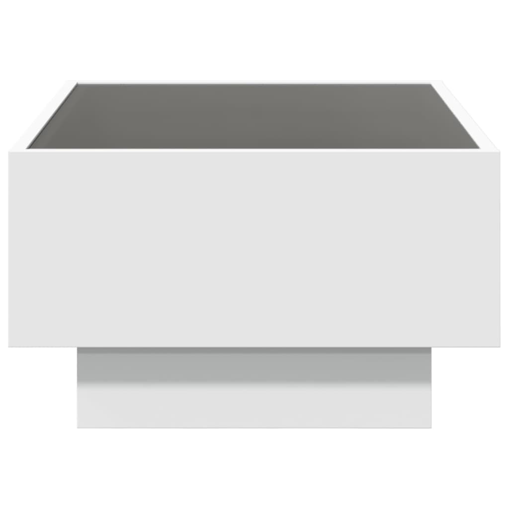 Τραπεζάκι Σαλονιού με LED Λευκό 70x50x30 εκ. Επεξεργασμένο Ξύλο - Pakobazaar