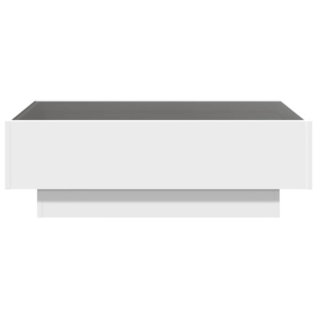 Τραπεζάκι Σαλονιού με LED Λευκό 90x50x30 εκ. Επεξεργασμένο Ξύλο - Pakobazaar