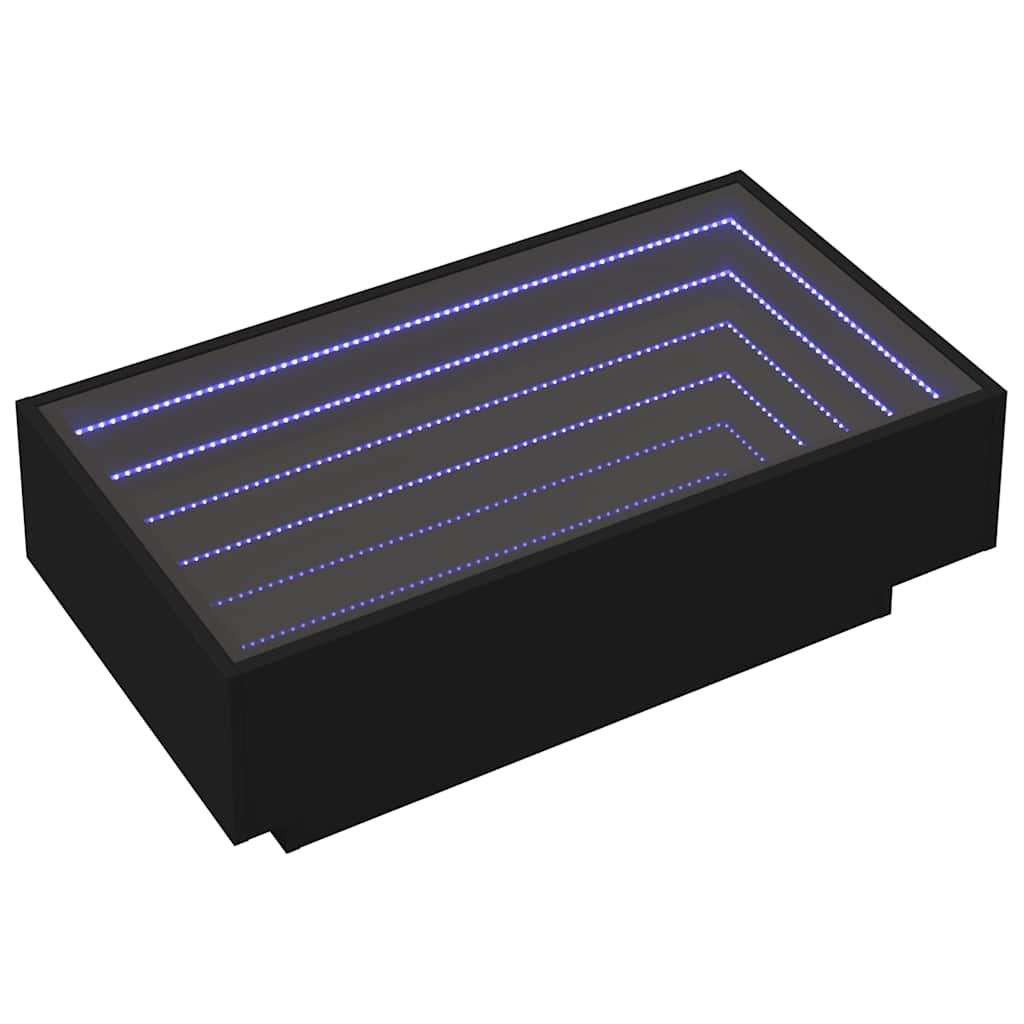 Τραπεζάκι Σαλονιού με LED Μαύρο 90x50x30 εκ. Επεξεργασμένο Ξύλο