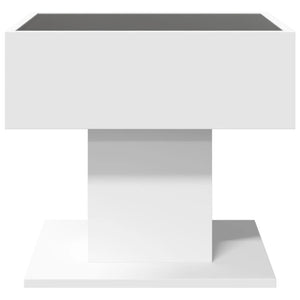 Τραπεζάκι Σαλονιού με LED Λευκό 50x50x45 εκ. Επεξεργασμένο Ξύλο - Pakobazaar