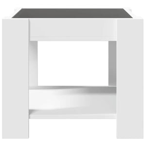 Τραπεζάκι Σαλονιού με LED Λευκό 53x53x45 εκ. Επεξεργασμένο Ξύλο - Pakobazaar