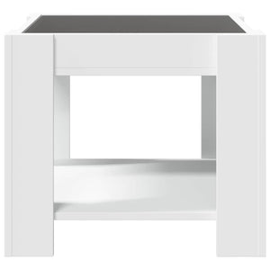 Τραπεζάκι Σαλονιού με LED Λευκό 53x53x45 εκ. Επεξεργασμένο Ξύλο - Pakobazaar