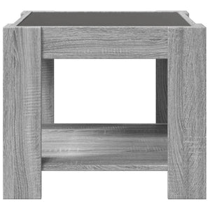 Τραπεζάκι Σαλονιού με LED Γκρι 53x53x45 εκ. Επεξεργασμένο Ξύλο - Pakobazaar