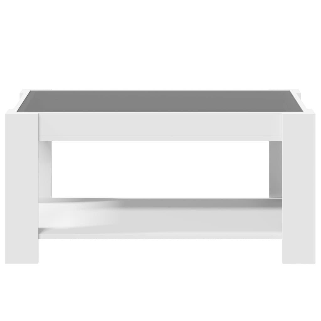 Τραπεζάκι Σαλονιού με LED Λευκό 93x53x45 εκ. Επεξεργασμένο Ξύλο - Pakobazaar